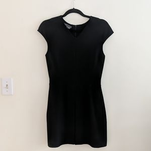 Vince Inverted Front Pleat V-neck Pocket Dress